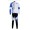 Pinarello Pro Team Radbekleidung Satz Fahrradtrikot Langarm und Lang Radhose Weiß Blau