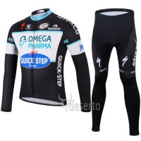 2014 Omega Pharma Quick Step Radbekleidung Satz Fahrradtrikot Langarm und Lang Radhose
