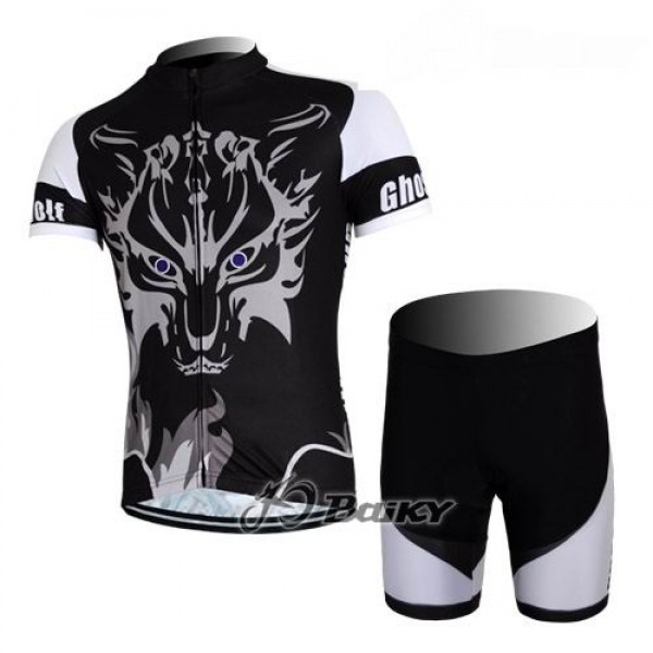 Ghost Wolf Radbekleidung Radtrikot Kurzarm und Fahrradhosen Kurz Schwarz Ghost Wolf Radbekleidung Radtrikot Kurzarm und Fahrradhosen Kurz Schwarz