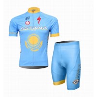 2014 Astana Team Specialized Radbekleidung Radtrikot Kurzarm und Fahrradhosen Kurz