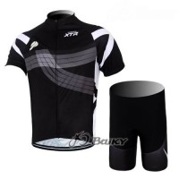 2012 Shimano XTR Radbekleidung Radtrikot Kurzarm und Fahrradhosen Kurz Schwarz