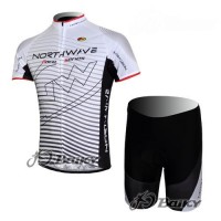 Northwave Pro Team Radbekleidung Radtrikot Kurzarm und Fahrradhosen Kurz Weiß