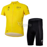 Tour de France Gelbes Trikot Radbekleidung Radtrikot Kurzarm und Fahrradhosen Kurz
