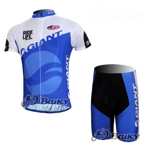 Giant Sram Pro Team Radtrikot Kurzarm Kurz Radhose Kits Blau Weiß