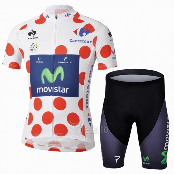 Movistar Gepunktetes Trikot Radbekleidung Radtrikot Kurzarm und Fahrradhosen Kurz Movistar Gepunktetes Trikot Radbekleidung Radtrikot Kurzarm und Fahrradhosen Kurz