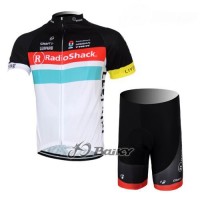 RadioShack Trek Nissan Aero Radbekleidung Radtrikot Kurzarm und Fahrradhosen Kurz Weiß