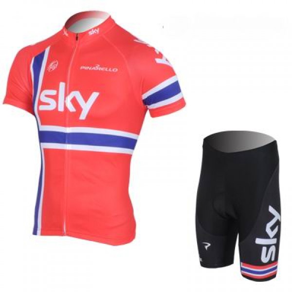 2013 Team Sky Norwegisch Champion Radtrikot Kurzarm und Kurz Radhose Kits Rot Schwarz 2013 Team Sky Norwegisch Champion Radtrikot Kurzarm und Kurz Radhose Kits Rot Schwarz