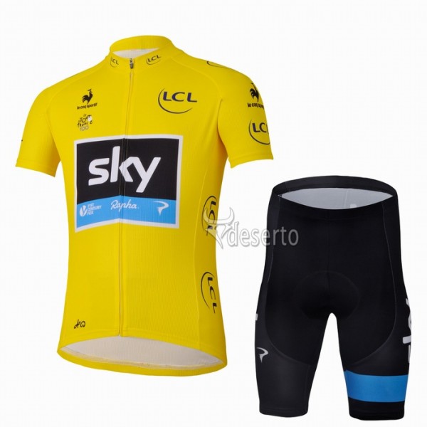 2013 Team Sky Gelbes Trikot Radbekleidung Radtrikot Kurzarm und Fahrradhosen Kurz 2013 Team Sky Gelbes Trikot Radbekleidung Radtrikot Kurzarm und Fahrradhosen Kurz