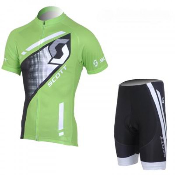 2013 Scott Racing Radtrikot Kurzarm und Kurz Radhose Kits Grün Schwarz