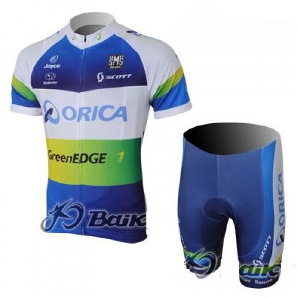 2013 Green Edge ORICA Radtrikot Kurzarm und Kurz Radhose Kits Blau 2013 Green Edge ORICA Radtrikot Kurzarm und Kurz Radhose Kits Blau