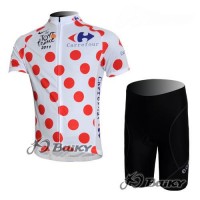 Tour de France 2011 Gepunktetes Trikot Kurz Radhose Weiß Rot