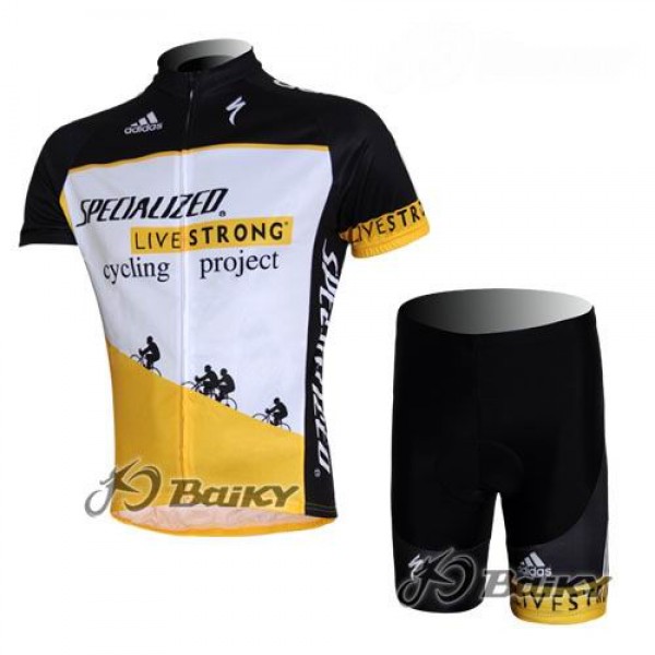 Specialized Livestrong Radbekleidung Radtrikot Kurzarm und Fahrradhosen Kurz Weiß Gelb Specialized Livestrong Radbekleidung Radtrikot Kurzarm und Fahrradhosen Kurz Weiß Gelb