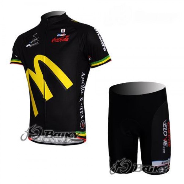 McDonald Legea Pro Team Radbekleidung Radtrikot Kurzarm und Fahrradhosen Kurz Schwarz McDonald Legea Pro Team Radbekleidung Radtrikot Kurzarm und Fahrradhosen Kurz Schwarz