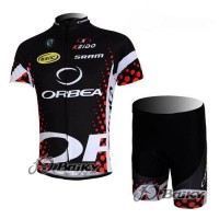 Orbea Pro Team Radbekleidung Radtrikot Kurzarm und Fahrradhosen Kurz Schwarz Blau