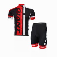 2014 Giant Radbekleidung Radtrikot Kurzarm und Fahrradhosen Kurz Schwarz Rot