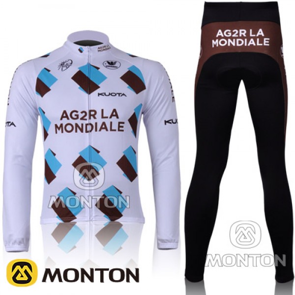 Ag2r La Mondiale Fahrradtrikot Langarm Lang Radhose knicker Kits