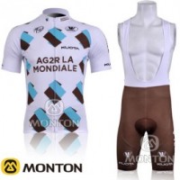 Ag2r La Mondiale Radtrikot Kurzarm Kurz Trägerhose Kits