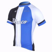 2013 Blanco Giant Radtrikot Kurzarm Blau Weiß Schwarz
