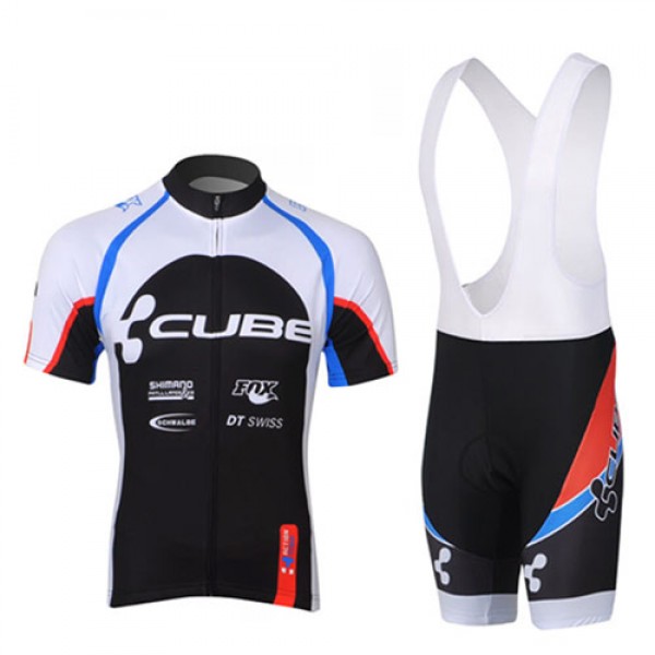 2013 Cube Fahrradbekleidung Satz Fahrradtrikot Kurzarm Trikot und Kurz Trägerhose Weiß Schwarz