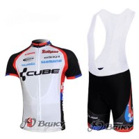 Cube Fintro Radtrikot Kurzarm Kurz Trägerhose Kits Weiß Schwarz