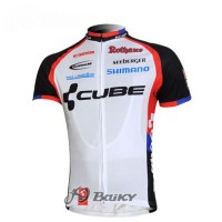 Cube Fintro Pro Team Radtrikot Kurzarm Weiß Schwarz