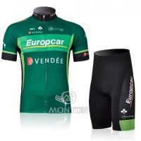Europcar Pro Team Vendee Radtrikot Kurzarm und Kurz Radhose Kits Grün