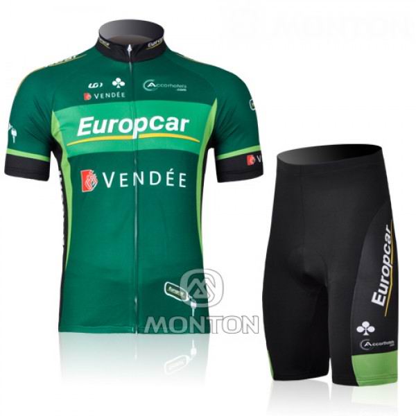 Europcar Pro Team Vendee Radtrikot Kurzarm und Kurz Radhose Kits Grün