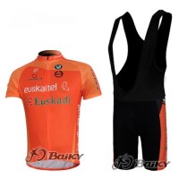 Euskaltel-Euskadi Pro Team Radtrikot Kurzarm Kurz Trägerhose Kits Orange