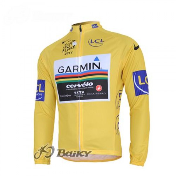 Garmin Cervelo Pro Team Fahrradtrikot Langarm Gelb