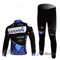 Garmin Cervelo Pro Team Fahrradbekleidung Radtrikot Satz Langarm und Lange Fahrradhose Schwarz