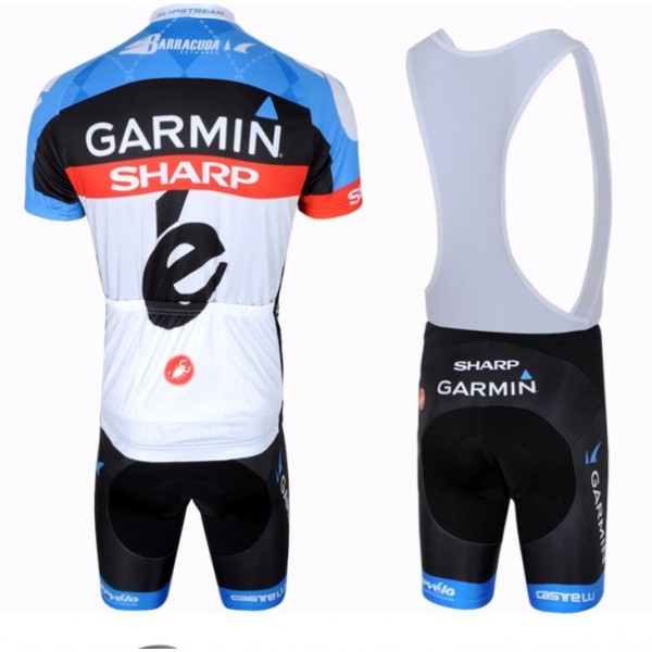 2013 Garmin Sharp Barracuda Cervelo Fahrradbekleidung Satz Fahrradtrikot Kurzarm Trikot und Kurz Trägerhose Blau