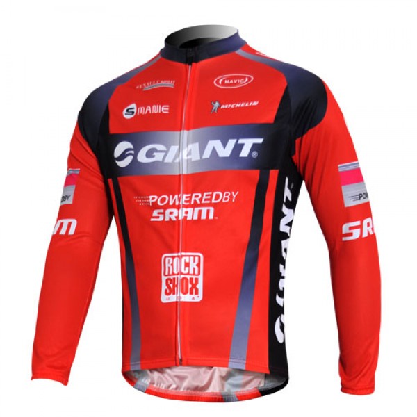 Giant Sram Pro Team Fahrradtrikot Langarm Rot Schwarz