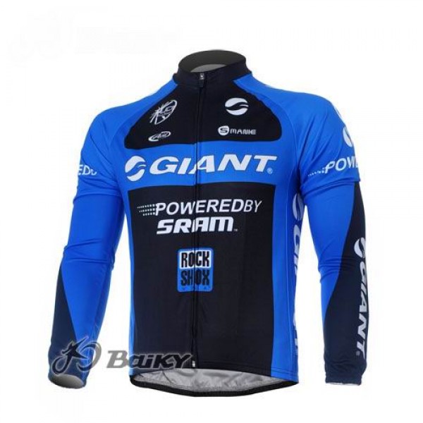 Giant Sram Pro Team Fahrradtrikot Langarm Schwarz Blau