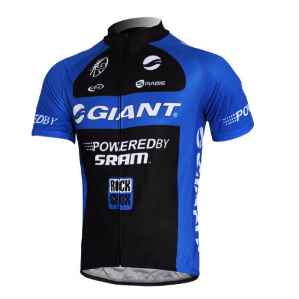 Giant Sram Pro Team Radtrikot Kurzarm Schwarz Blau