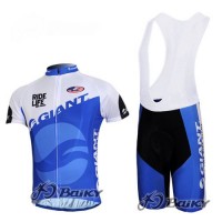 Giant Sram Pro Team Radtrikot Kurzarm Kurz Trägerhose Kits Blau Weiß