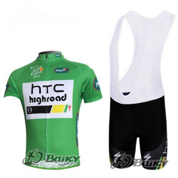 HTC-Highroad Pro Team Radtrikot Kurzarm Kurz Trägerhose Kits Grün