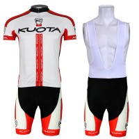 2013 KUOTA Fahrradbekleidung Satz Fahrradtrikot Kurzarm Trikot und Kurz Trägerhose Weiß Rot