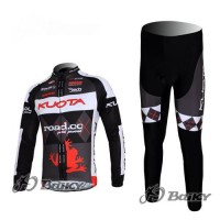 Kuota SRAM Road Pro Team Fahrradbekleidung Radtrikot Satz Langarm und Lange Fahrradhose Schwarz Weiß