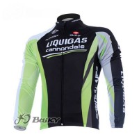 Liquigas Cannondale Pro Team Fahrradtrikot Langarm Schwarz Grün