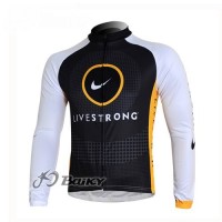 Livestrong Fahrradtrikot Langarm Schwarz Weiß
