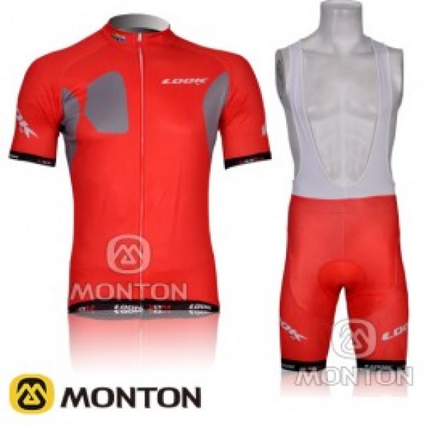 Look 2012 Fahrradbekleidung Satz Fahrradtrikot Kurzarm Trikot und Kurz Trägerhose Rot