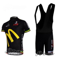 McDonald Legea Pro Team Fahrradbekleidung Satz Fahrradtrikot Kurzarm Trikot und Kurz Trägerhose Schwarz