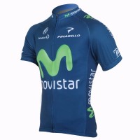 2013 Movistar Team Radtrikot Kurzarm Blau
