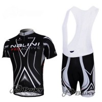 Nalini Pro Team Fahrradbekleidung Satz Fahrradtrikot Kurzarm Trikot und Kurz Trägerhose Schwarz