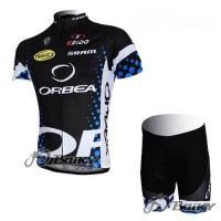 Orbea Pro Team Radbekleidung Radtrikot Kurzarm und Fahrradhosen Kurz 1Blau