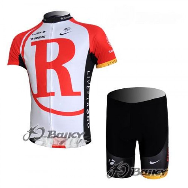 RadioShack Trek Pro Team Radbekleidung Radtrikot Kurzarm und Fahrradhosen Kurz Rot Weiß