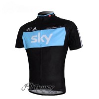 SKY Pro Team Radtrikot Kurzarm Schwarz Blau