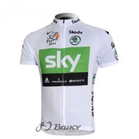 SKY Pro Team Radtrikot Kurzarm Weiß Grün