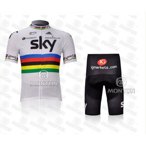 2012 SKY UCI Team Radbekleidung Radtrikot Kurzarm und Fahrradhosen Kurz