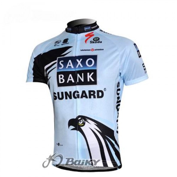 Saxo Bank Sungard Pro Team Radtrikot Kurzarm Weiß